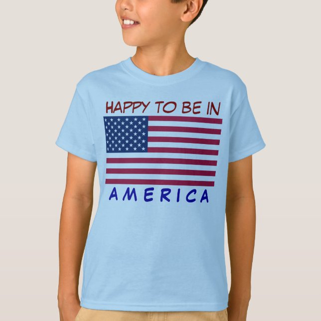 Camiseta FLAG USA, feliz de estar en Estados Unidos (Anverso)