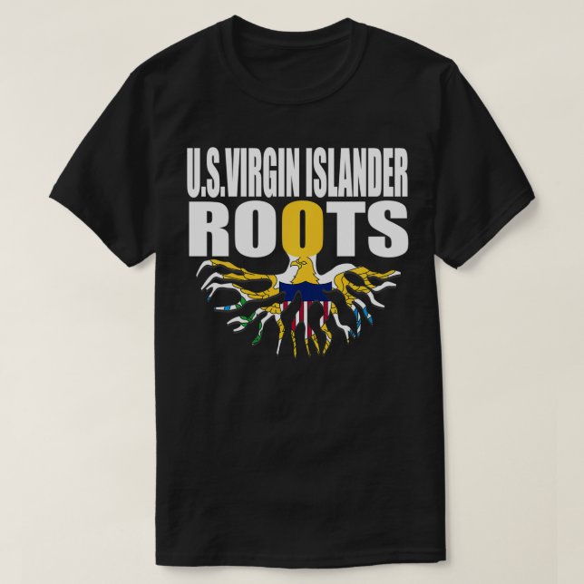 Camiseta Flagcastle US Vírgenes Isleños Roots Bandera Orgul (Diseño del anverso)