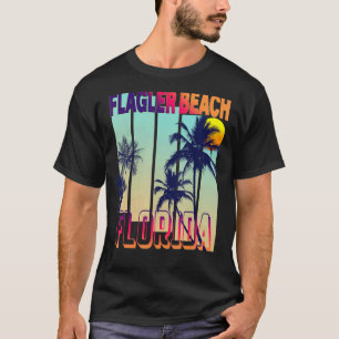 Camiseta Flagler Beach Retro Vintage Style Palm Tree