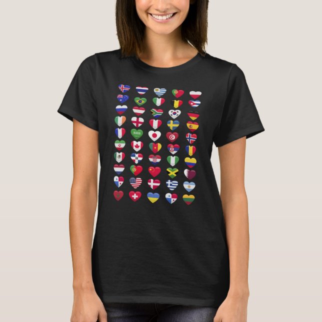 Camiseta Flags of the countries heart shape (Anverso)