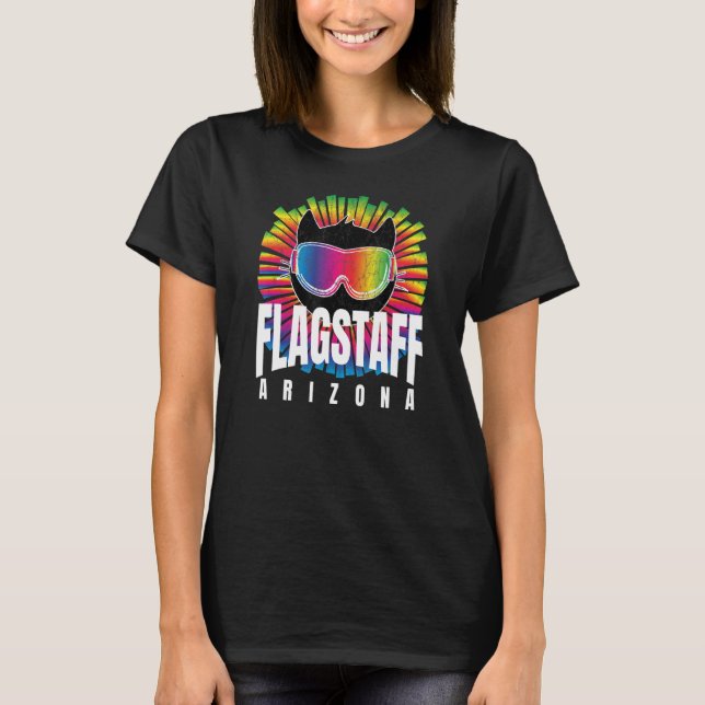 Camiseta Flagstaff Guay Cat w Ski Goggles Flagstaff Rainbow (Anverso)