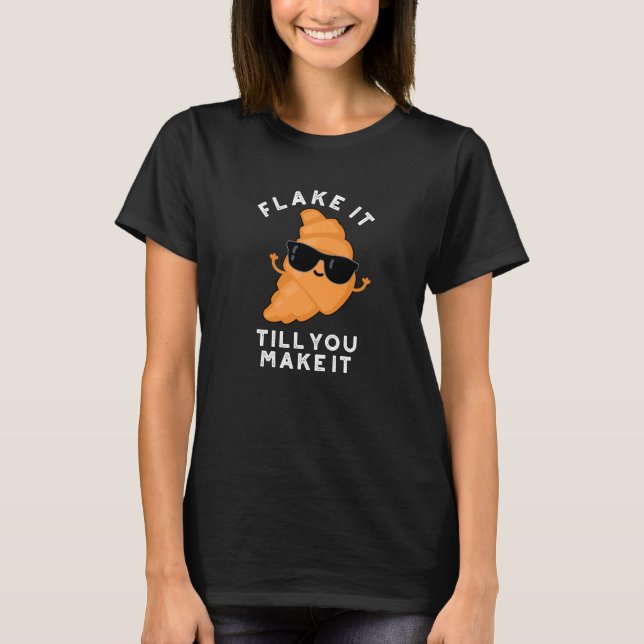 Camiseta Flake Hasta Que Lo Haces Funny Pastry Pun Dark BG (Anverso)