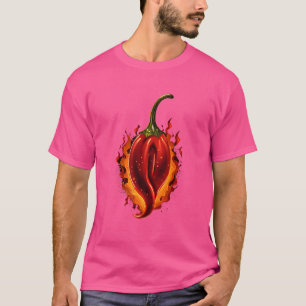 Camiseta Flamante Chili picante Pepper Alimento Spice Chill