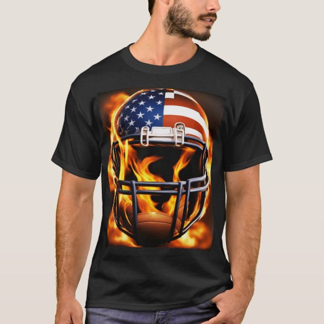 Camiseta Flamante diseño de Guay de cascos de fútbol americ (Anverso)