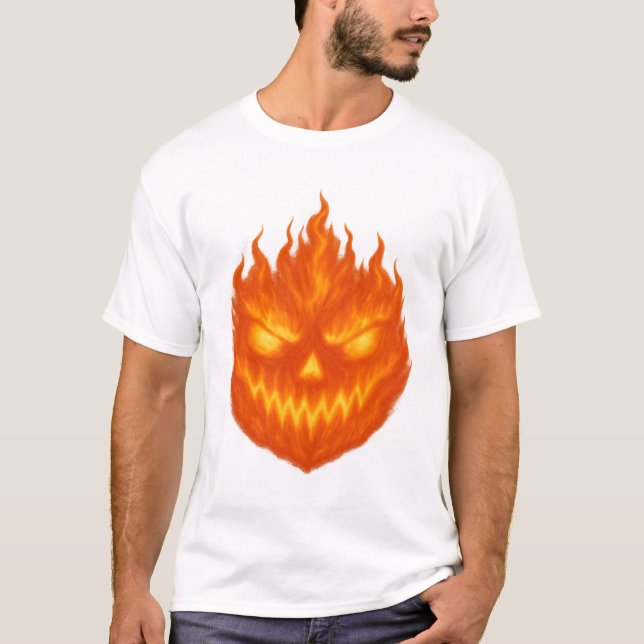 Camiseta Flamante manifestación de Jack-o'-Lantern frente a (Anverso)