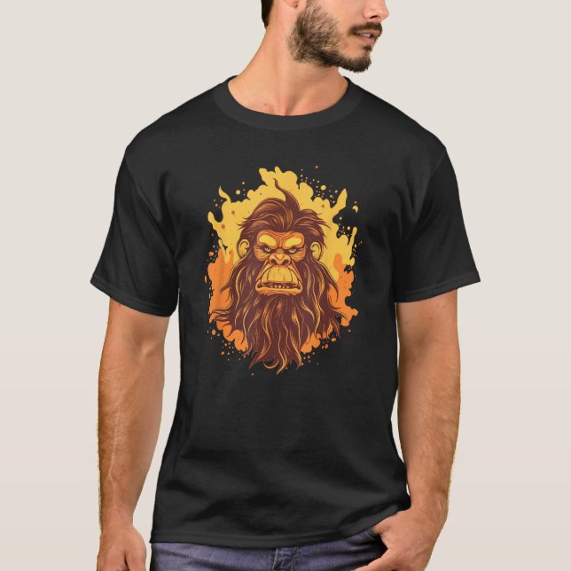 Camiseta Flamas con Neanderthaler para cara de mono (Anverso)