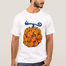 Camiseta Flame Fruit Graphic Tee  Fiery Tropical Fruit