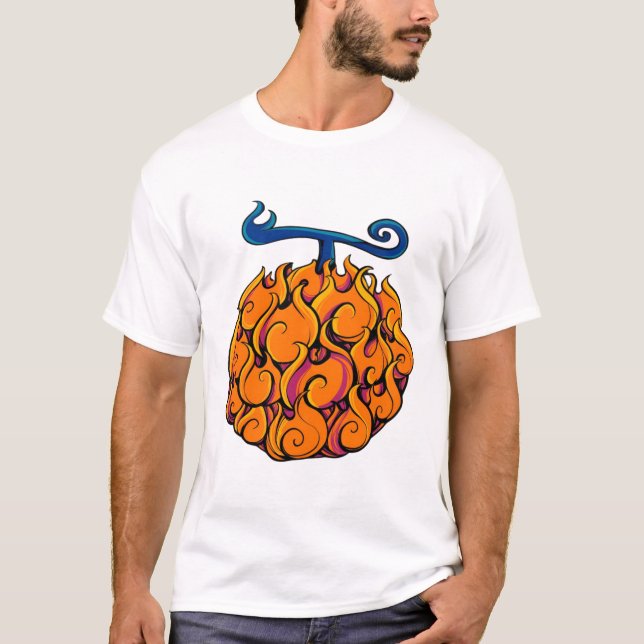 Camiseta Flame Fruit Graphic Tee  Fiery Tropical Fruit (Anverso)