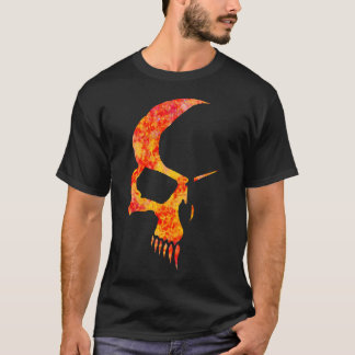 Camiseta flameada del cráneo