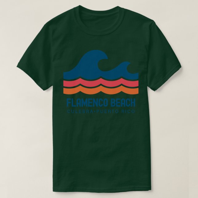 Camiseta Flamenco Beach Culebra Puerto Rico Vintage Wave (Diseño del anverso)