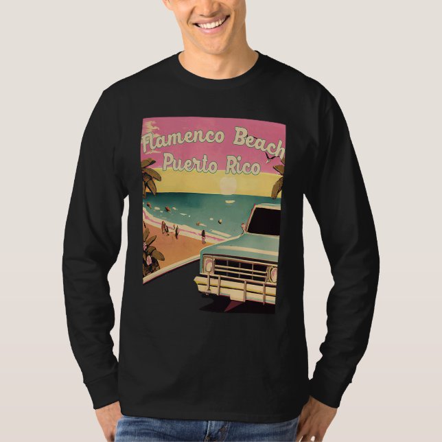 Camiseta Flamenco Beach Retro Vacation Souvenir Flamenco Be (Anverso)