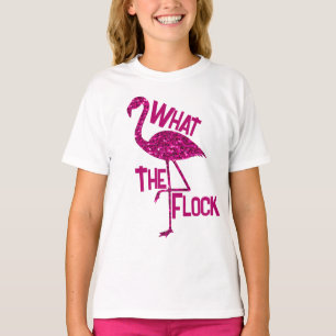 Camiseta Flamenco brillante Rosa brillante Qué bandada