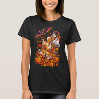Camiseta Flamenco de Halloween Perro Gato Barco de Madera P