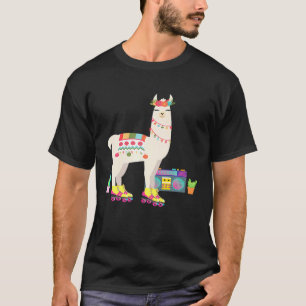 Camiseta flamenco de llama Roller Skate Derby Retro 80 Cact