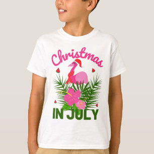 Camiseta flamenco de Santa lindo Navidad en Julio