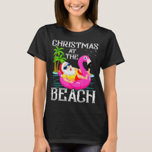 Camiseta Flamenco Fun Flotante Santa Claus Navidad En La