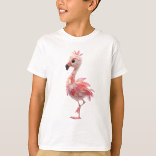 Camiseta Flamenco Infantil Emplumado Pastel Caprichoso