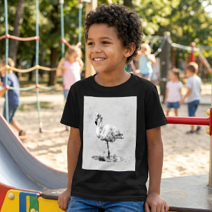 Camiseta Flamenco Monocromo Elegante en Acuarela