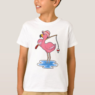 Camiseta Flamenco pescando con caña de pescar