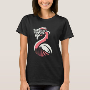 Camiseta Flamenco Rosa con Gafas de Sol Hombres Mujeres Niñ