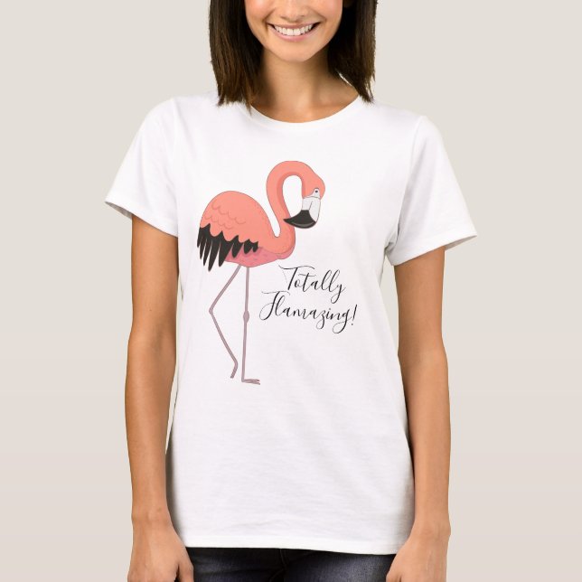 Camiseta Flamenco Rosa Lindo Totalmente Flamante (Anverso)