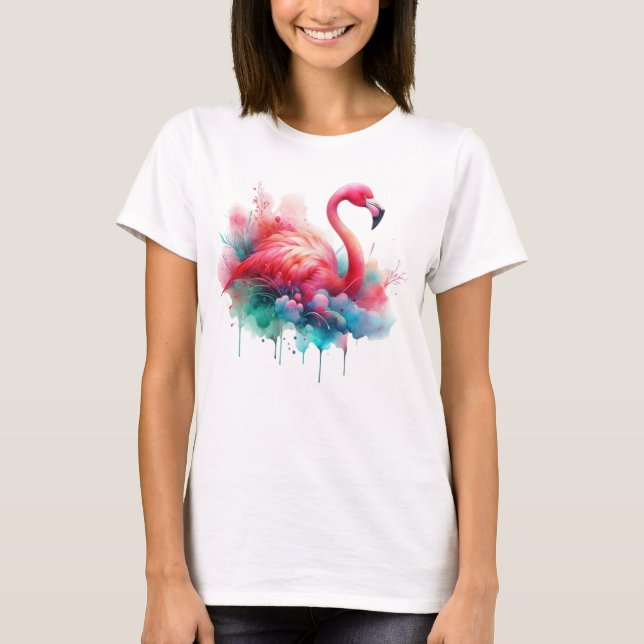 Camiseta Flamenco Rosa Sublimación (Anverso)