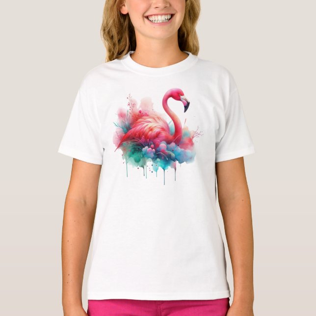 Camiseta Flamenco Rosa Sublimación (Anverso)