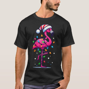 Camiseta Flamenco Rosa Tropical Divertido Navidad En Julio 