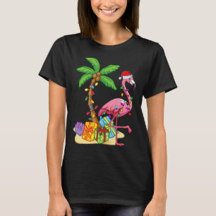 Camiseta Flamenco Rosa Tropical Navidad En Julio Verano Pa