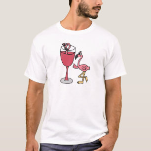 Camiseta Flamenco rosado en la copa de vino de Rubor
