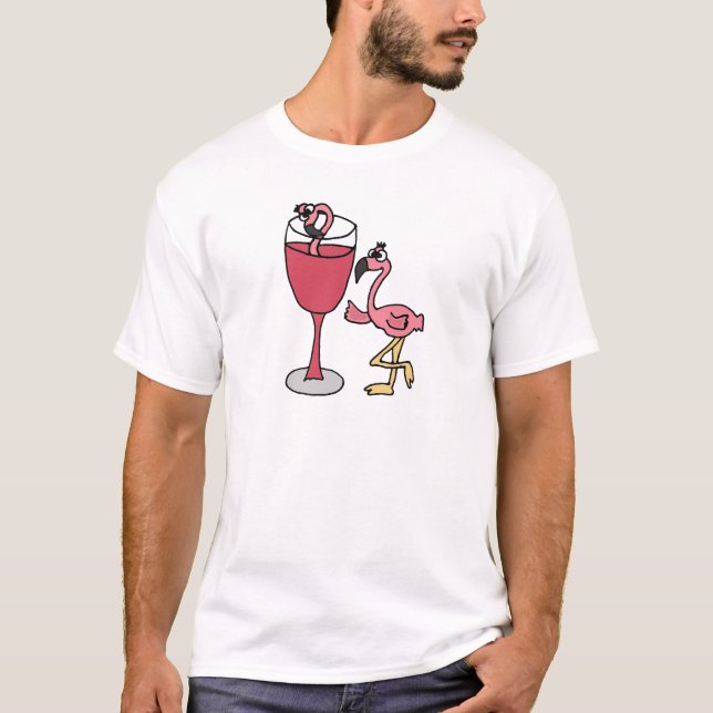 Camiseta Flamenco rosado en la copa de vino de Rubor (Anverso)