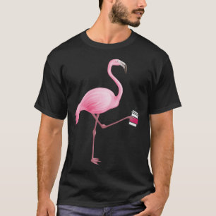 Camiseta Flamenco sosteniendo café Gag tropical Gráfico