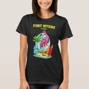 Camiseta Flamenco Tabla de Surf Ola Oceánica de Fort Myers