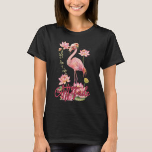 Camiseta Flamenco Todo está en la Actitud Pájaro Rosa Tropi