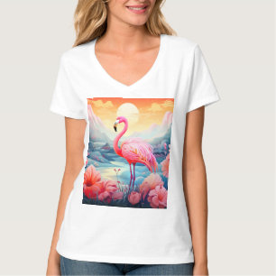 Camiseta Flamenco Tropical con Flores