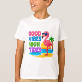 Camiseta 🦩 Flamenco Tropical De Verano Para Niños 🌴