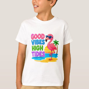 Camiseta 🦩 Flamenco Tropical De Verano Para Niños 🌴