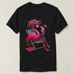 Camiseta Flamenco Tropical Repostado en Silla de Playa