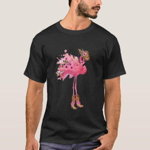 Camiseta Flamenco Vaquera Flores Acuarela Lindo Flamenco