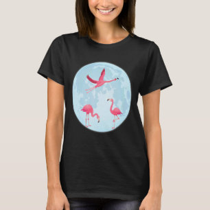 Camiseta Flamencos De Color Rosa En Un Flauta De Lámpara Ll