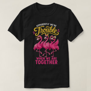 Camiseta Flamencos Divertidos Amigos Problemáticos