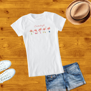 Camiseta Flamencos en botes de lluvia monogramados
