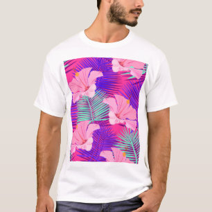 Camiseta Flamencos exóticos: Vintage rosa tropical.