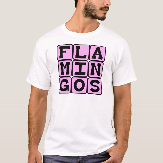 Camiseta Flamencos, Pájaro Rosa (Anverso)