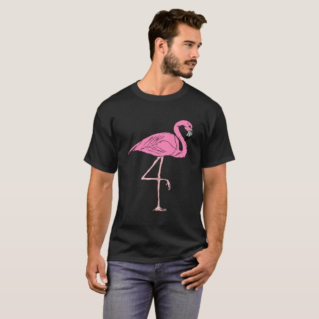 Camiseta Flamencos rosados de pie con textura de Relieve me (Anverso completo)