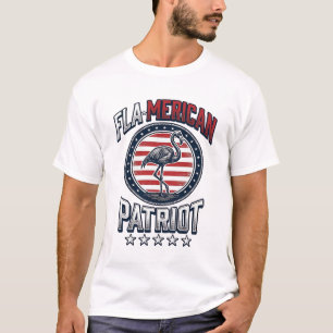 Camiseta Flamericano Patriota Flamenco Vintage Vector
