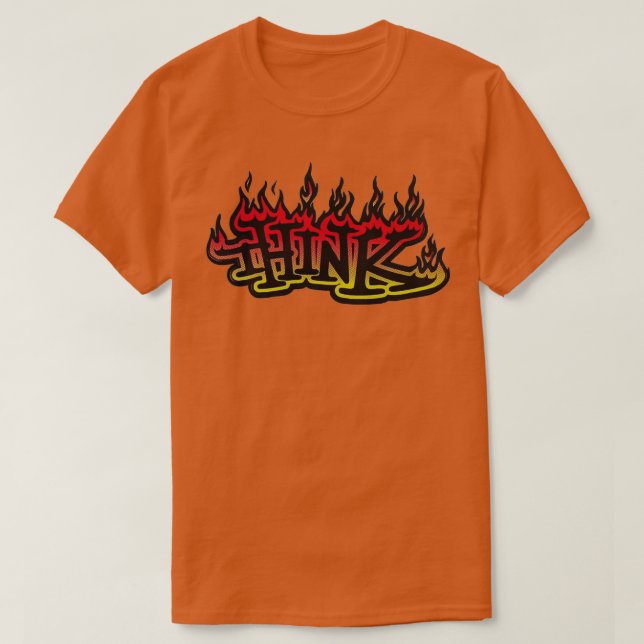 Camiseta Flames piensan en el diseño de patines (Diseño del anverso)