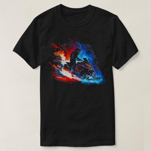 Camiseta Flames Snowmobile Snow Machine SkiDoo Snowmobile S (Diseño del anverso)