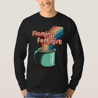 Camiseta Flaming Feminist Women Empowerment Vintage Rainbow