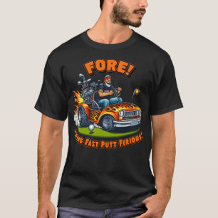 Camiseta Flaming Golf Ball Tee-Off Golfing con estilo T-Shi